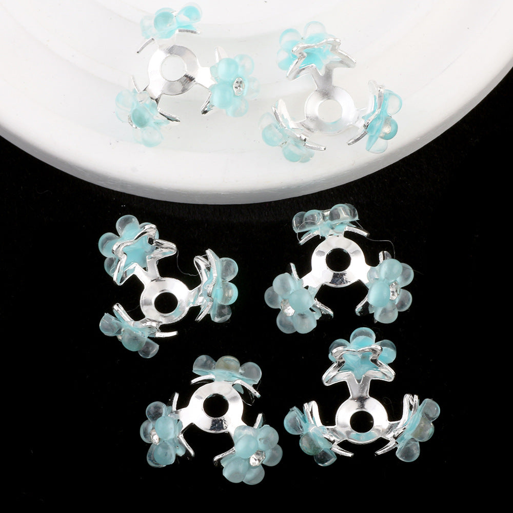 Wholesale 10pcs/pack Heavy rhinestone five-pointed star perforated torus DIY alloy accessories